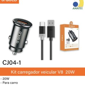 Kit carregador veicular CJ04-1 V8 20W