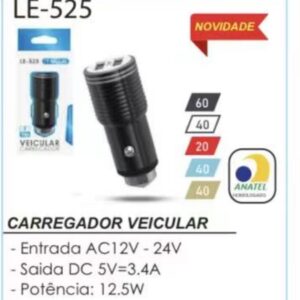 Carregador Veicular 2USB