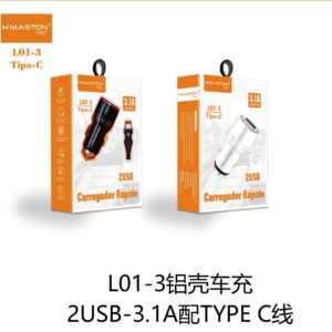 carregador para carro tipo-c Lo4-3 3.1A