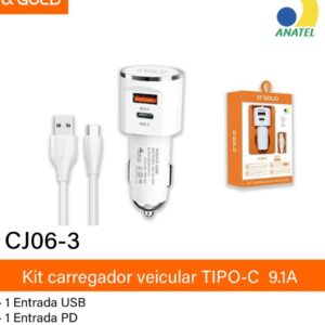 Carregador de carro CJ06-3 Tipo-c