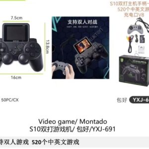 Console gamepad S10 game stick 520 jogos 2 controles YXJ-691